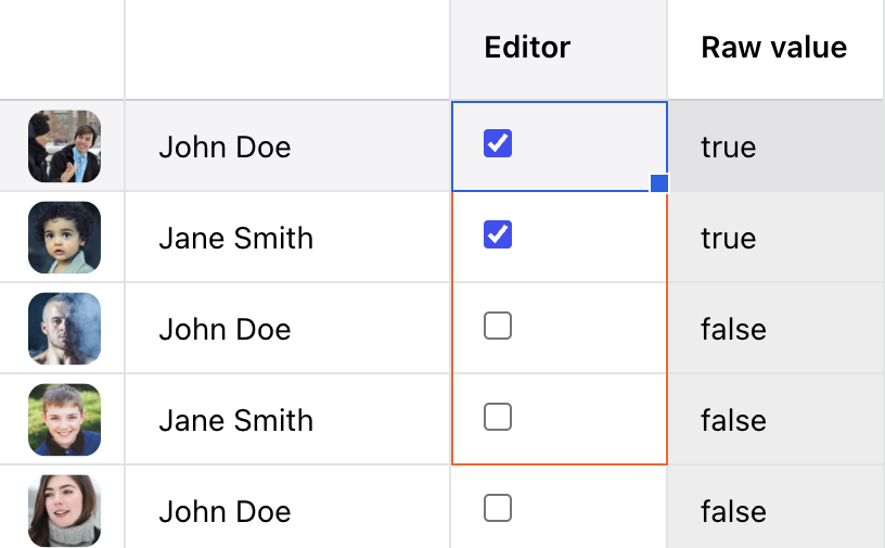 Cell Checkbox Editors