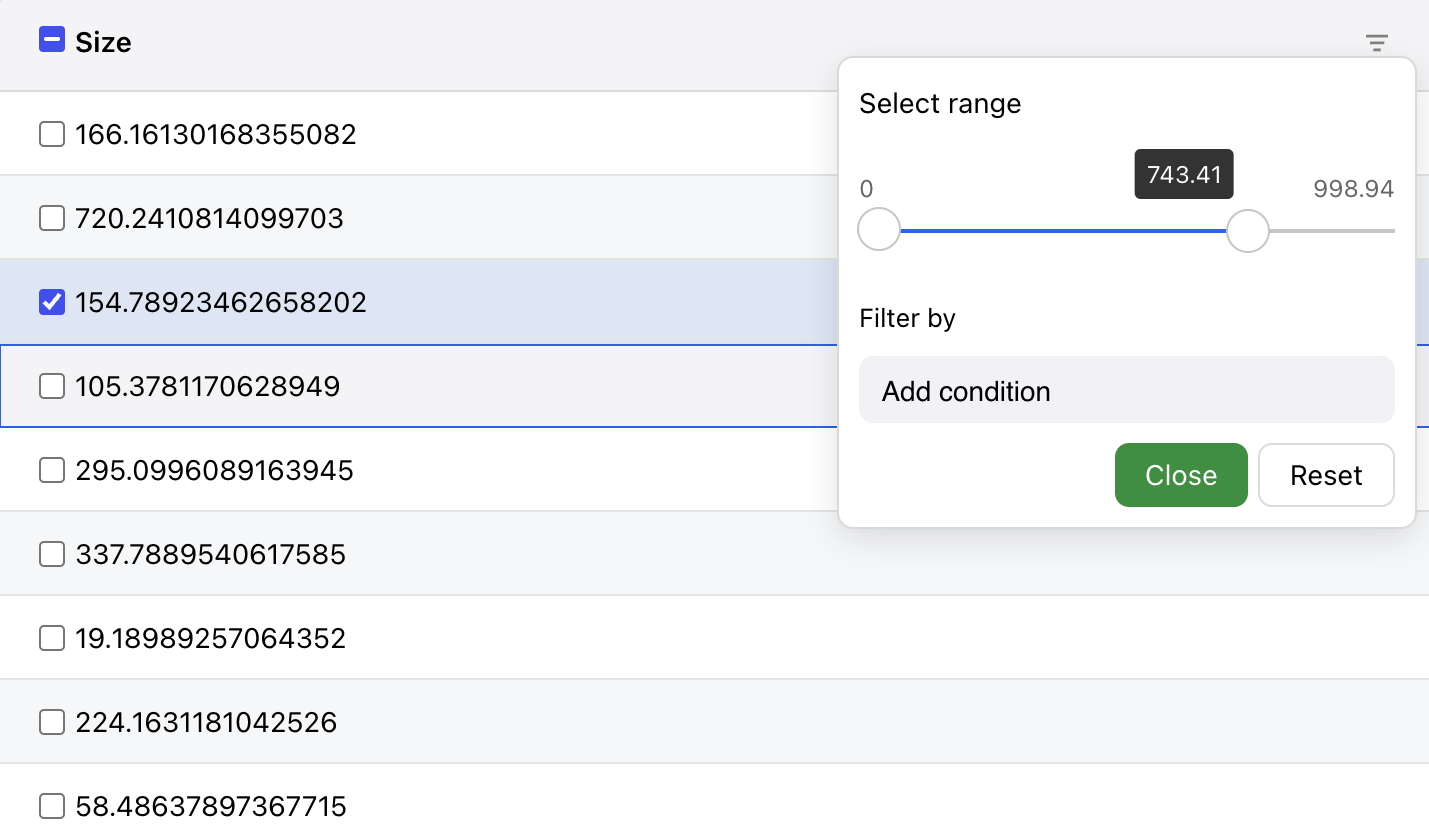 Advanced Slider Filtering