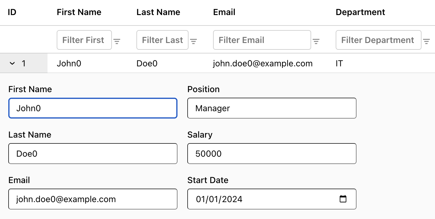 Dynamic Form Editing